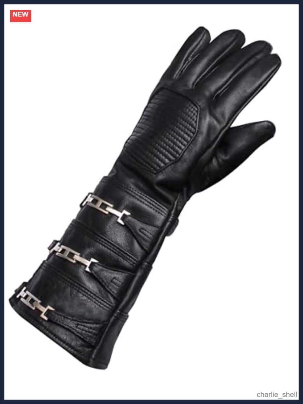 Genuine Sheepskin Leather Gauntlet Gloves Mens Unlined Cosplay Costume Long Arm
